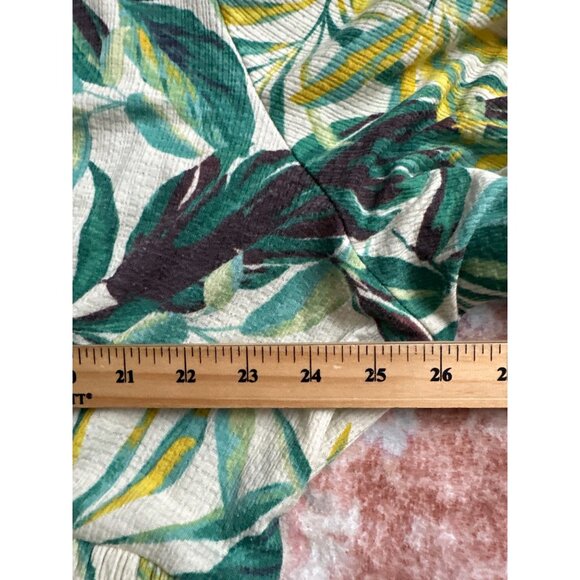 Torrid Textured Knit Surplice Puff Sleeve Babydoll Top Green Tropical Womens 5X - Picture 7 of 15